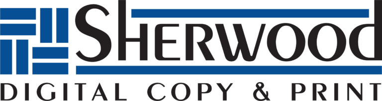 Sherwood copy and print script logo