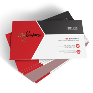 Sample business cards designed by Sherwood Print and Copy.